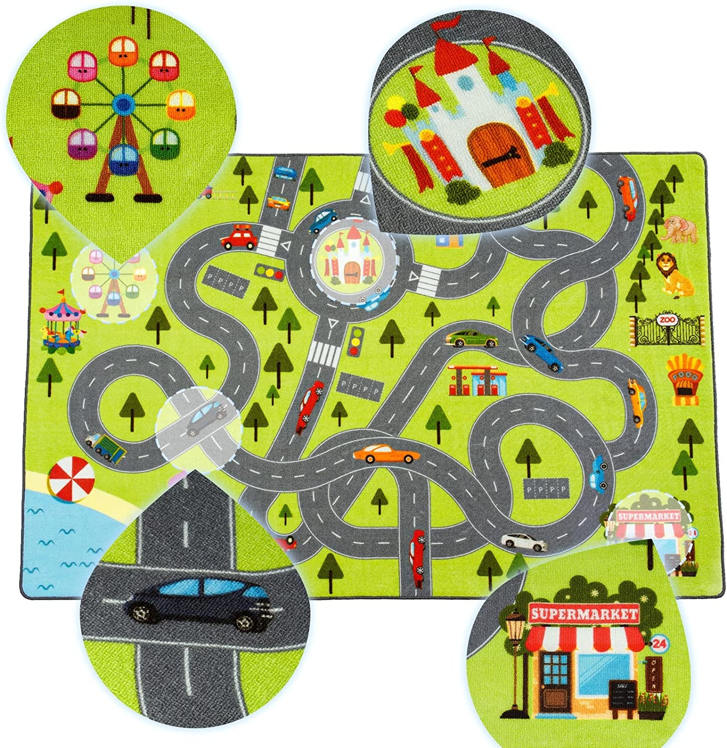 Kids Bedroom Play Mat Rug 4x6 Feet