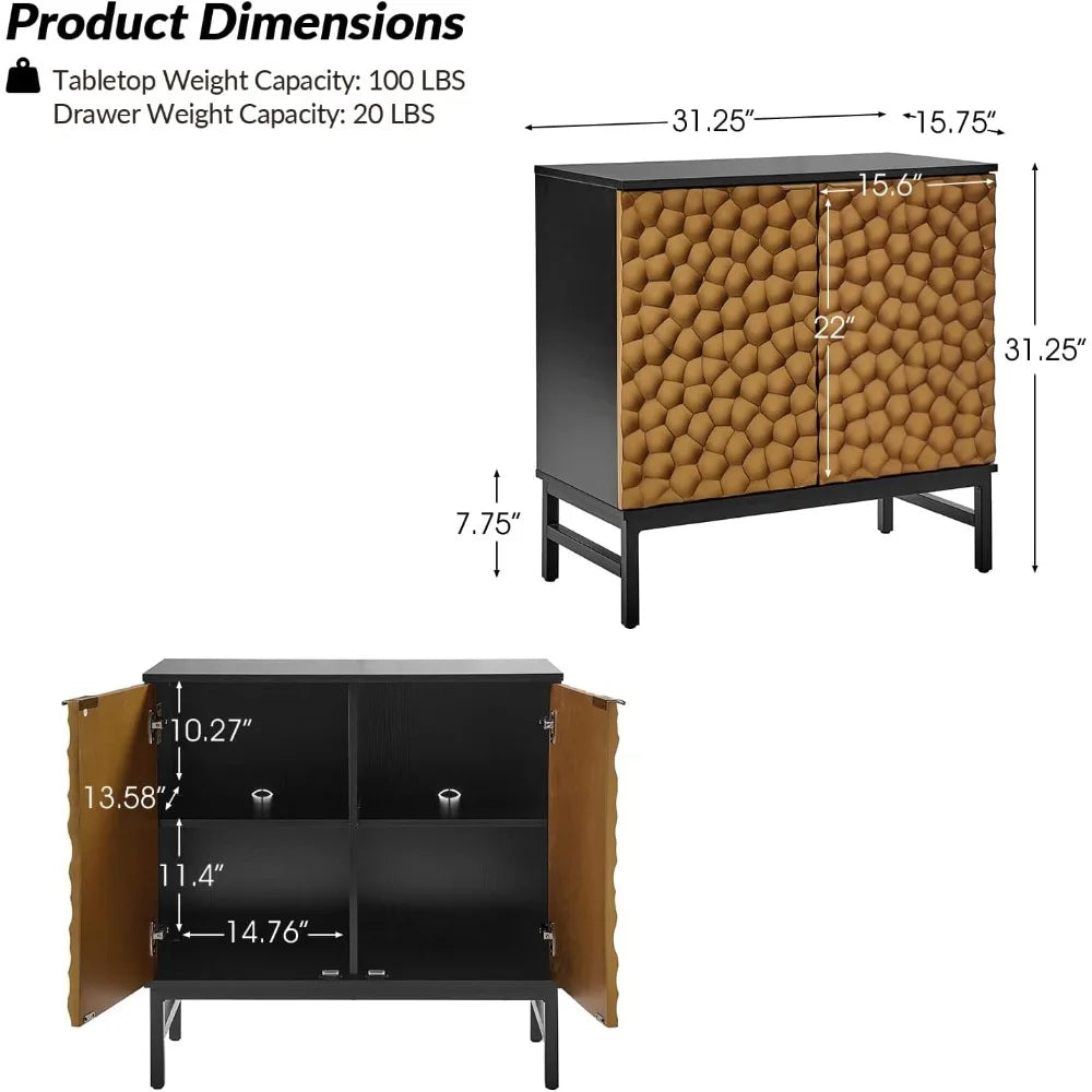 Sideboard Buffet Cabinet with Storage Set of 2