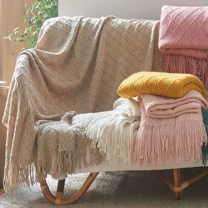 Boho Throw Textured Blankets