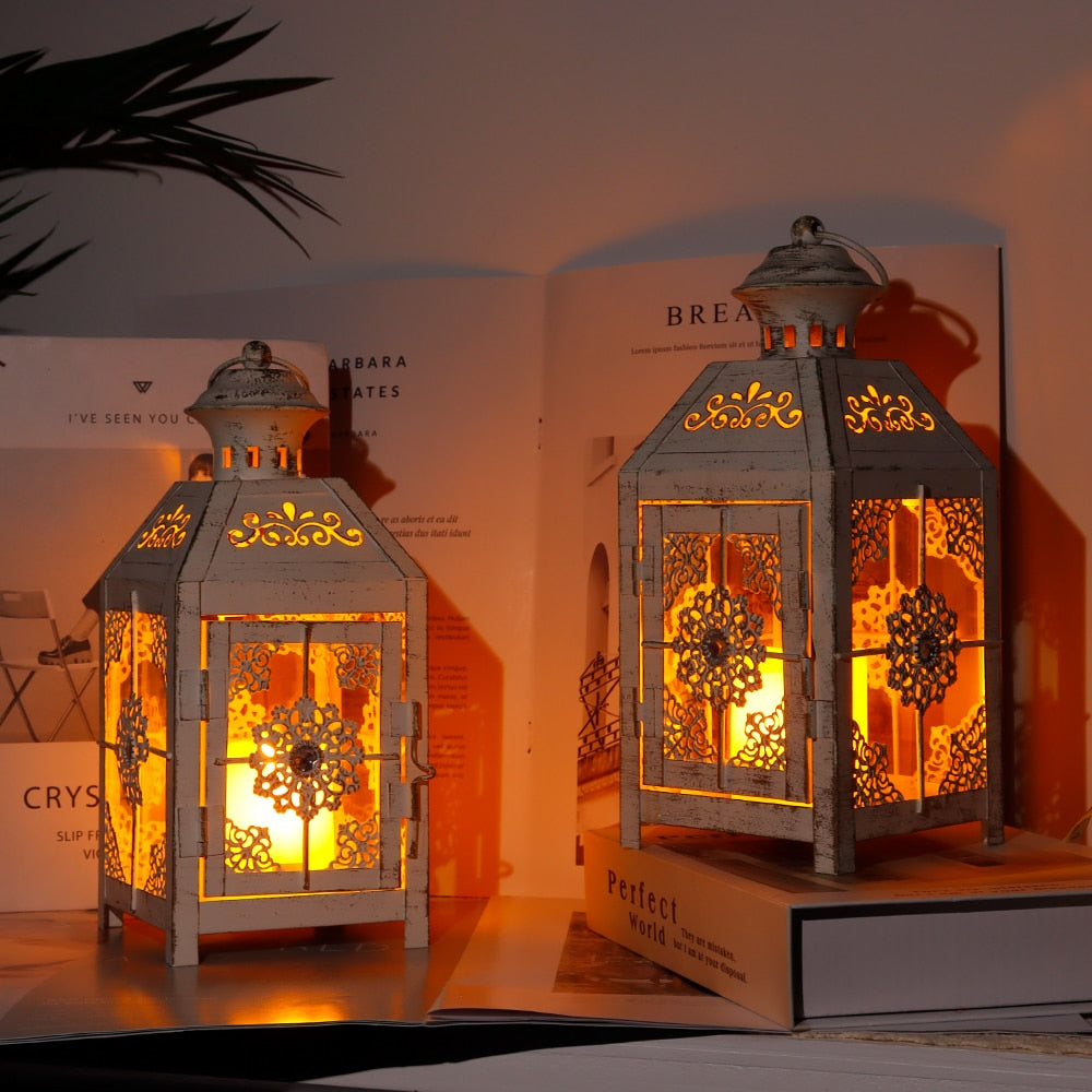 2Pcs Vintage Candle Holder Lantern