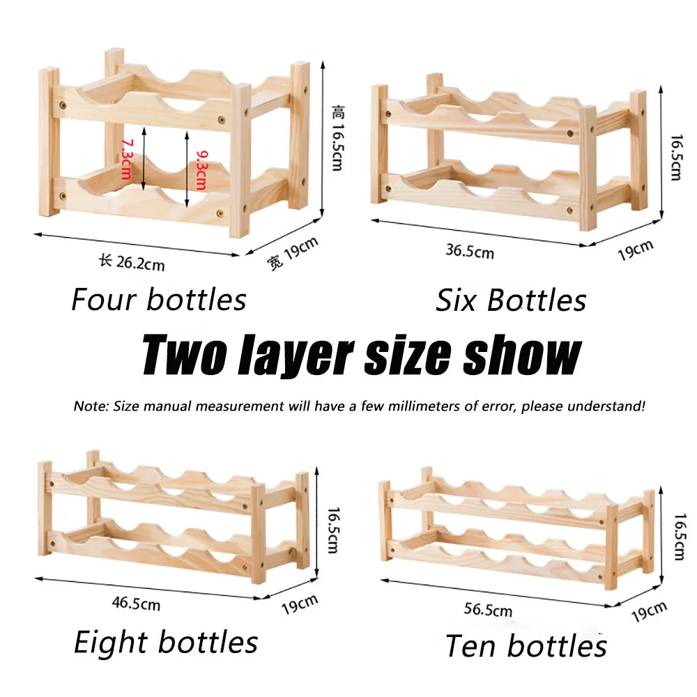 2/3 Tiers Wood Wine Rack