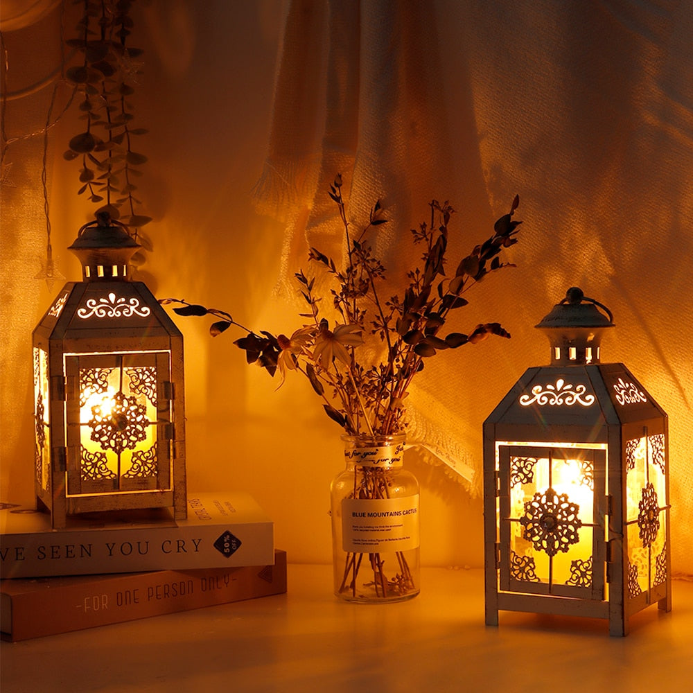 2Pcs Vintage Candle Holder Lantern