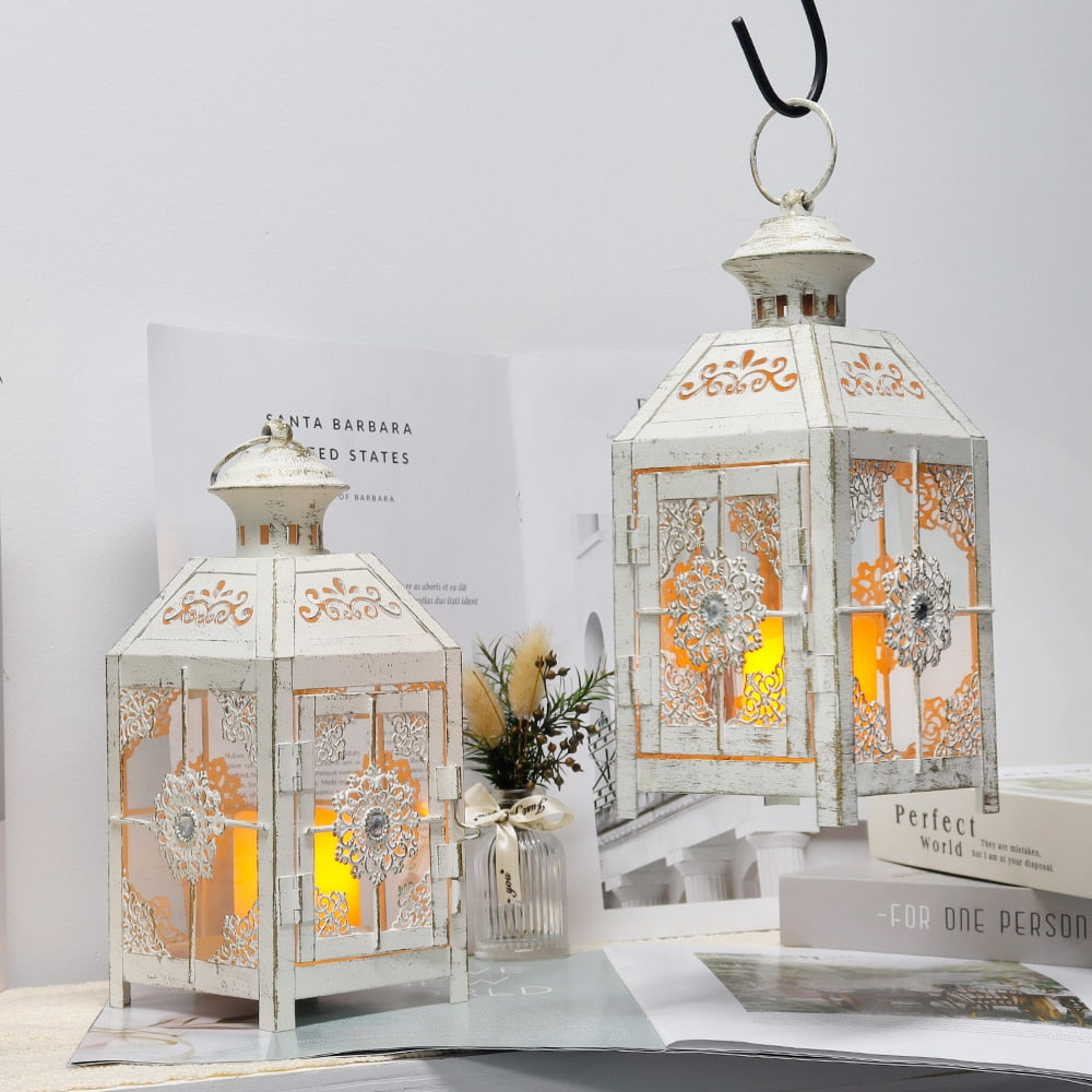 2Pcs Vintage Candle Holder Lantern